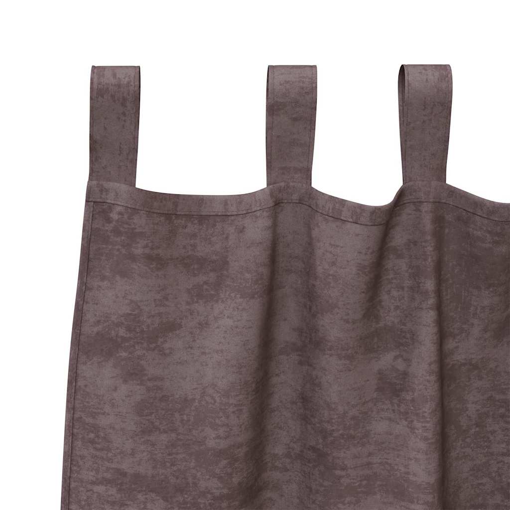 Velvet Gordijnen 2 st Bruin 245 x 140 cm Fluweel