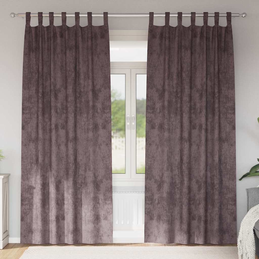 Velvet Gordijnen 2 st Bruin 260 x 140 cm Fluweel