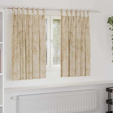 Velvet Gordijnen 2 st Crème 140 x 140 cm Fluweel