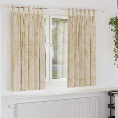 Velvet Gordijnen 2 st Crème 175 x 140 cm Fluweel