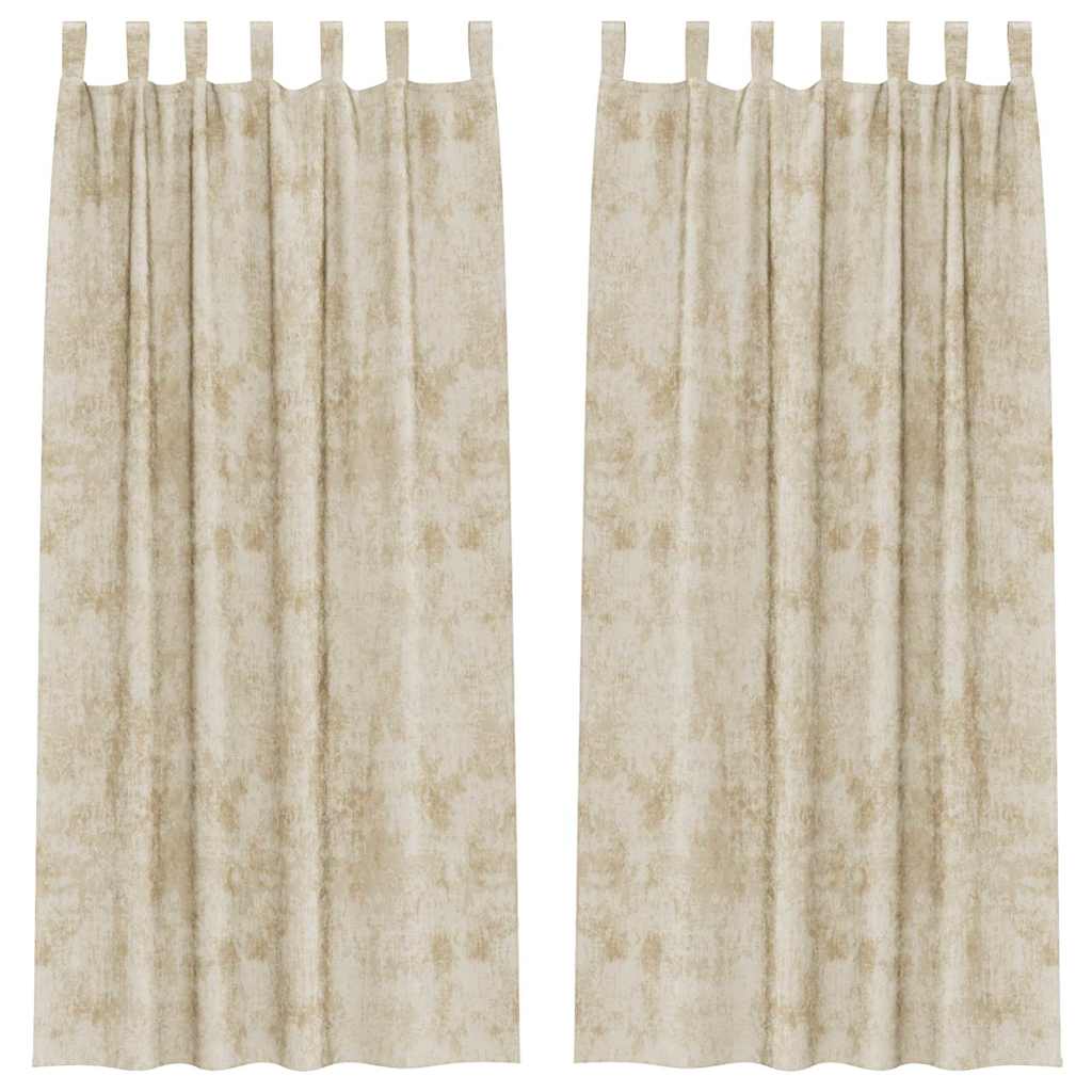 Velvet Gordijnen 2 st Crème 245 x 140 cm Fluweel