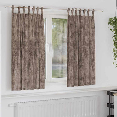 Velvet Gordijnen 2 st Cappuccino 175 x 140 cm Fluweel