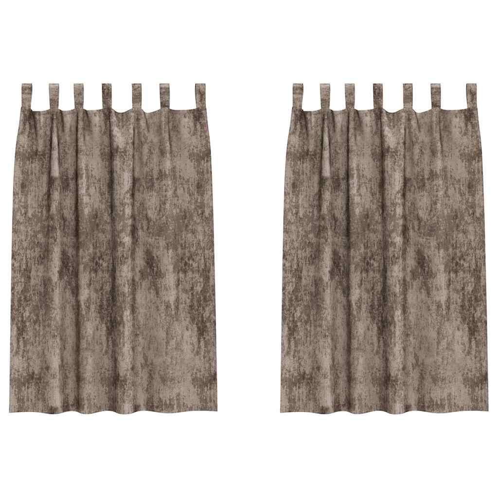 Velvet Gordijnen 2 st Cappuccino 175 x 140 cm Fluweel