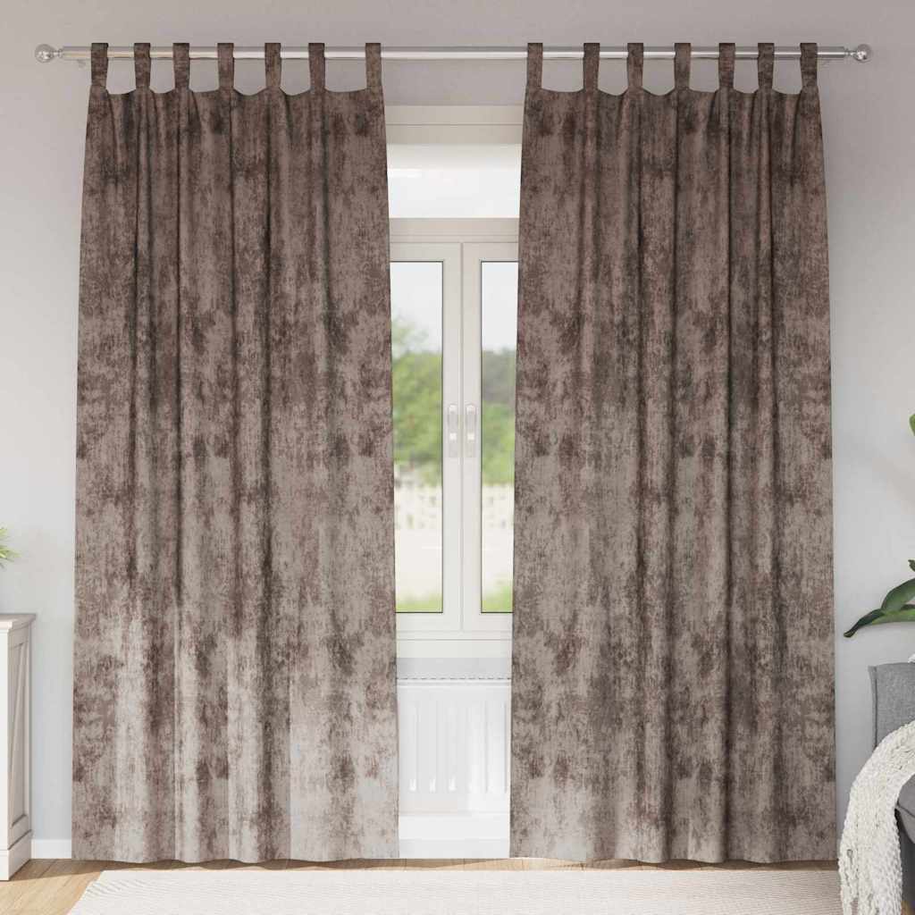 Velvet Gordijnen 2 st Cappuccino 245 x 140 cm Fluweel