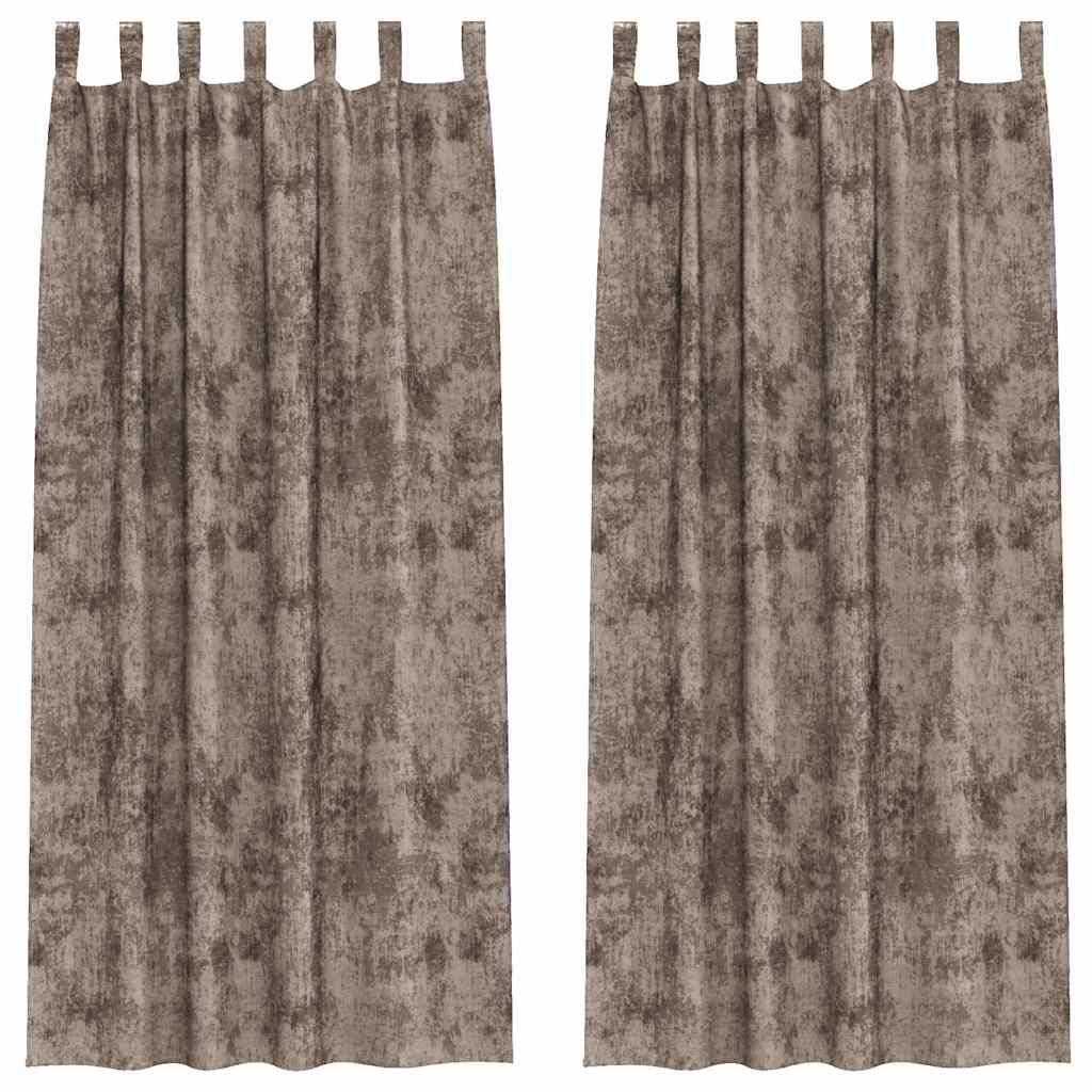Velvet Gordijnen 2 st Cappuccino 245 x 140 cm Fluweel