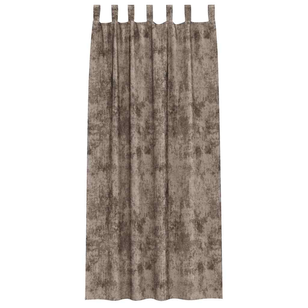 Velvet Gordijnen 2 st Cappuccino 245 x 140 cm Fluweel