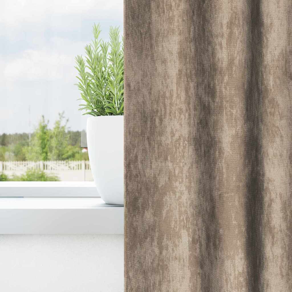 Velvet Gordijnen 2 st champagne 140 x 140 cm Fluweel