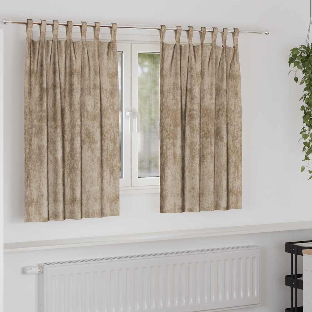 Velvet Gordijnen 2 st champagne 140 x 140 cm Fluweel
