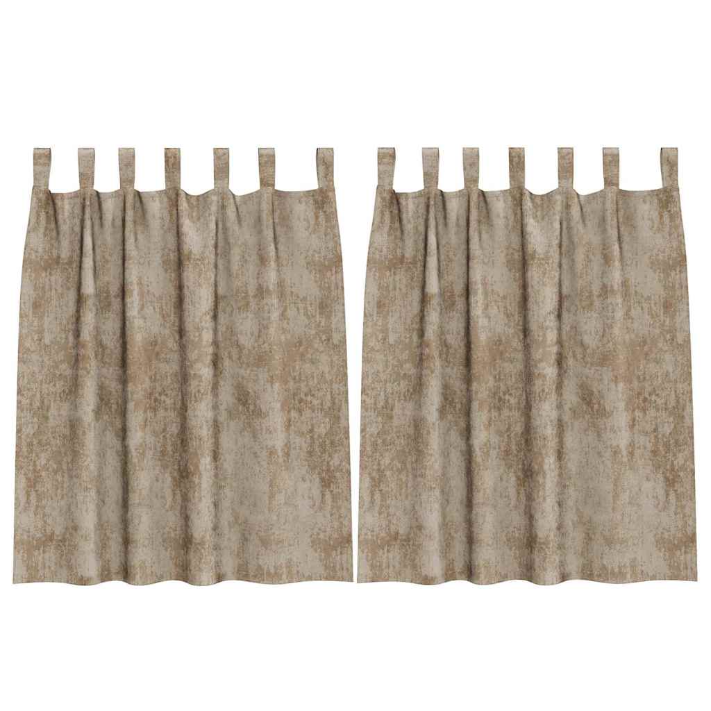 Velvet Gordijnen 2 st champagne 140 x 140 cm Fluweel