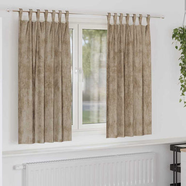 Velvet Gordijnen 2 st champagne 175 x 140 cm Fluweel