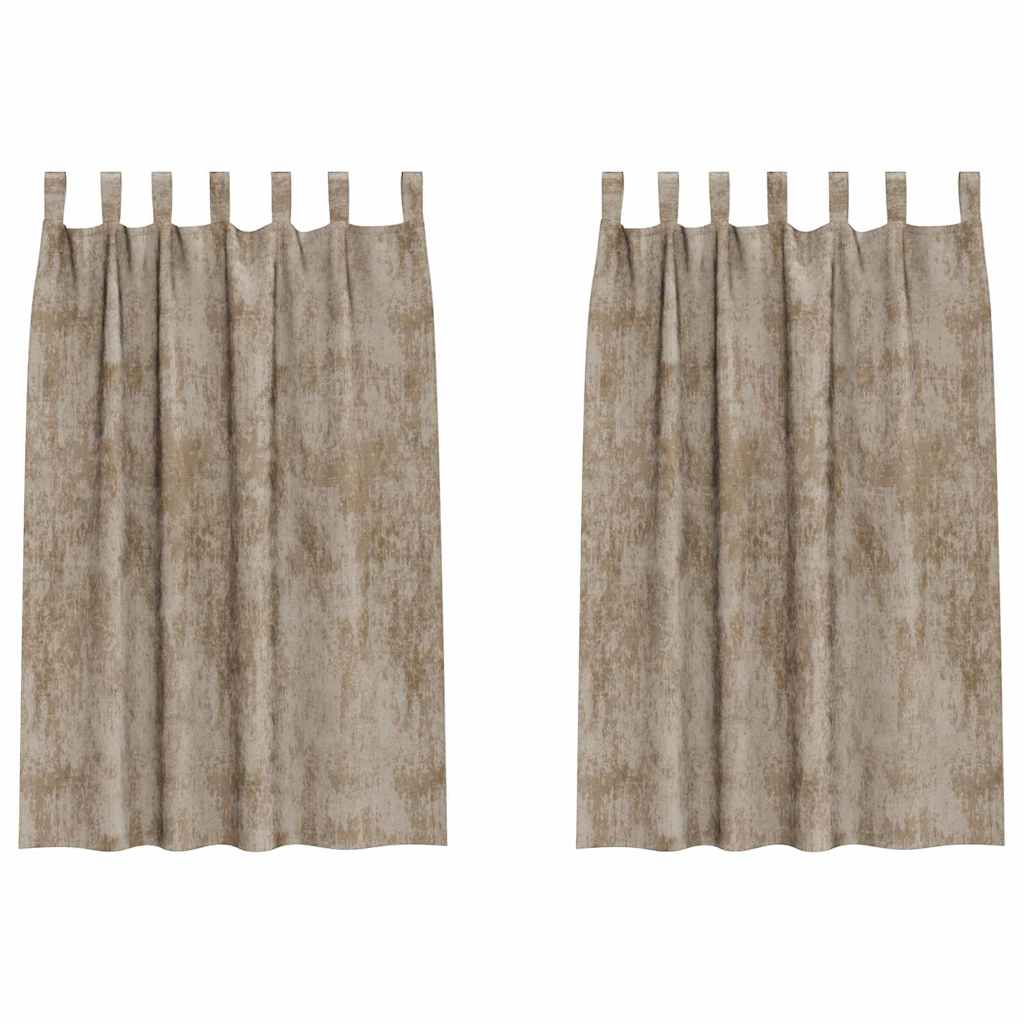 Velvet Gordijnen 2 st champagne 175 x 140 cm Fluweel
