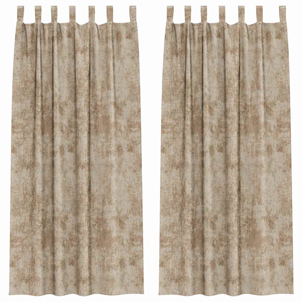 Velvet Gordijnen 2 st champagne 260 x 140 cm Fluweel