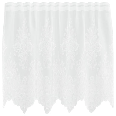 Kantgordijn met gordijnen Bloemen Wit 80 x 150 cm Polyester