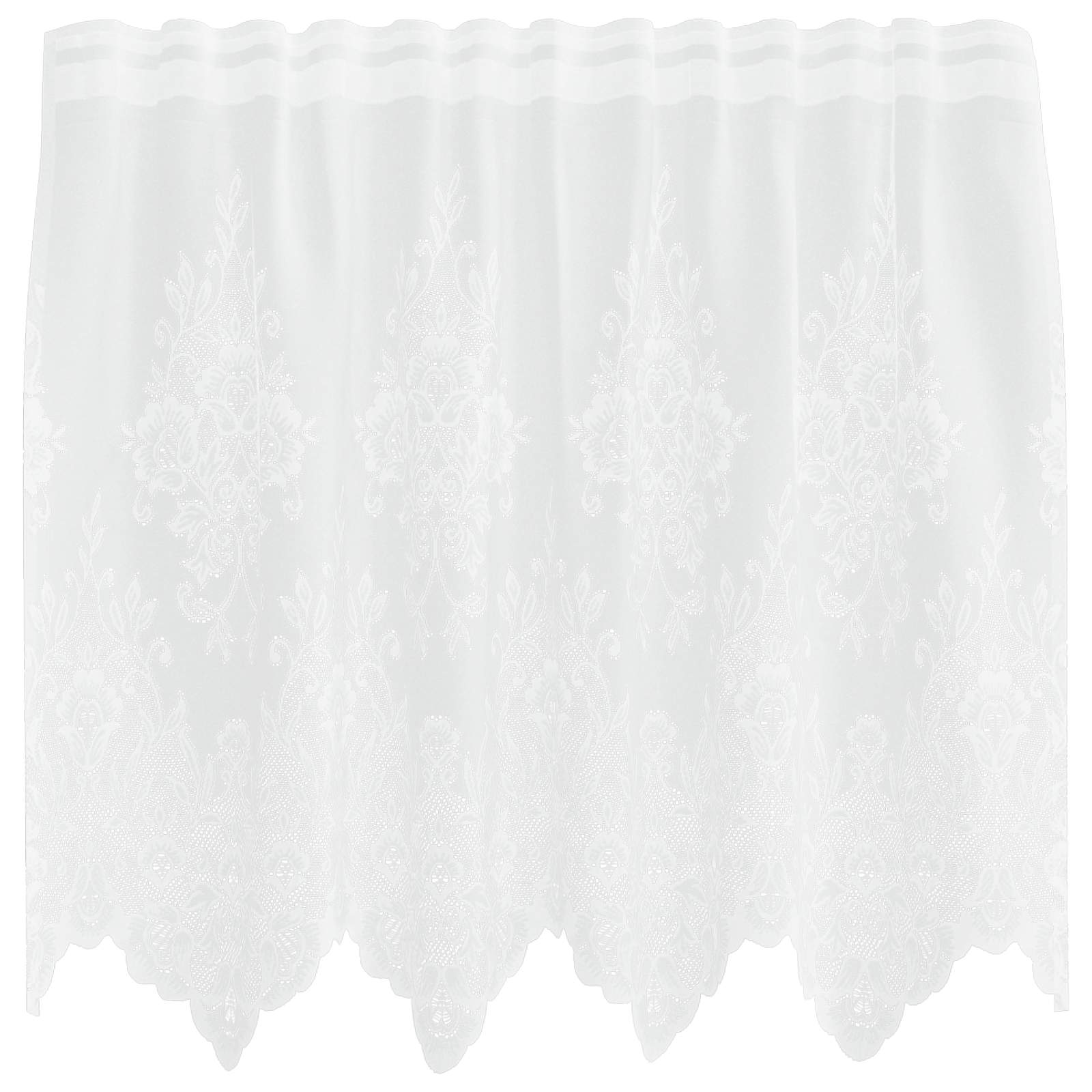 Kantgordijn met gordijnen Bloemen Wit 100 x 150 cm Polyester