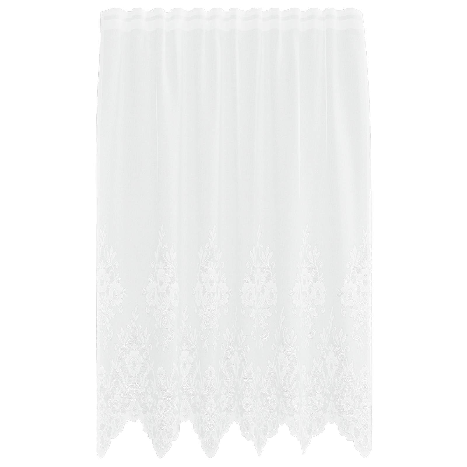 Kantgordijn met gordijnen Bloemen Wit 180 x 150 cm Polyester