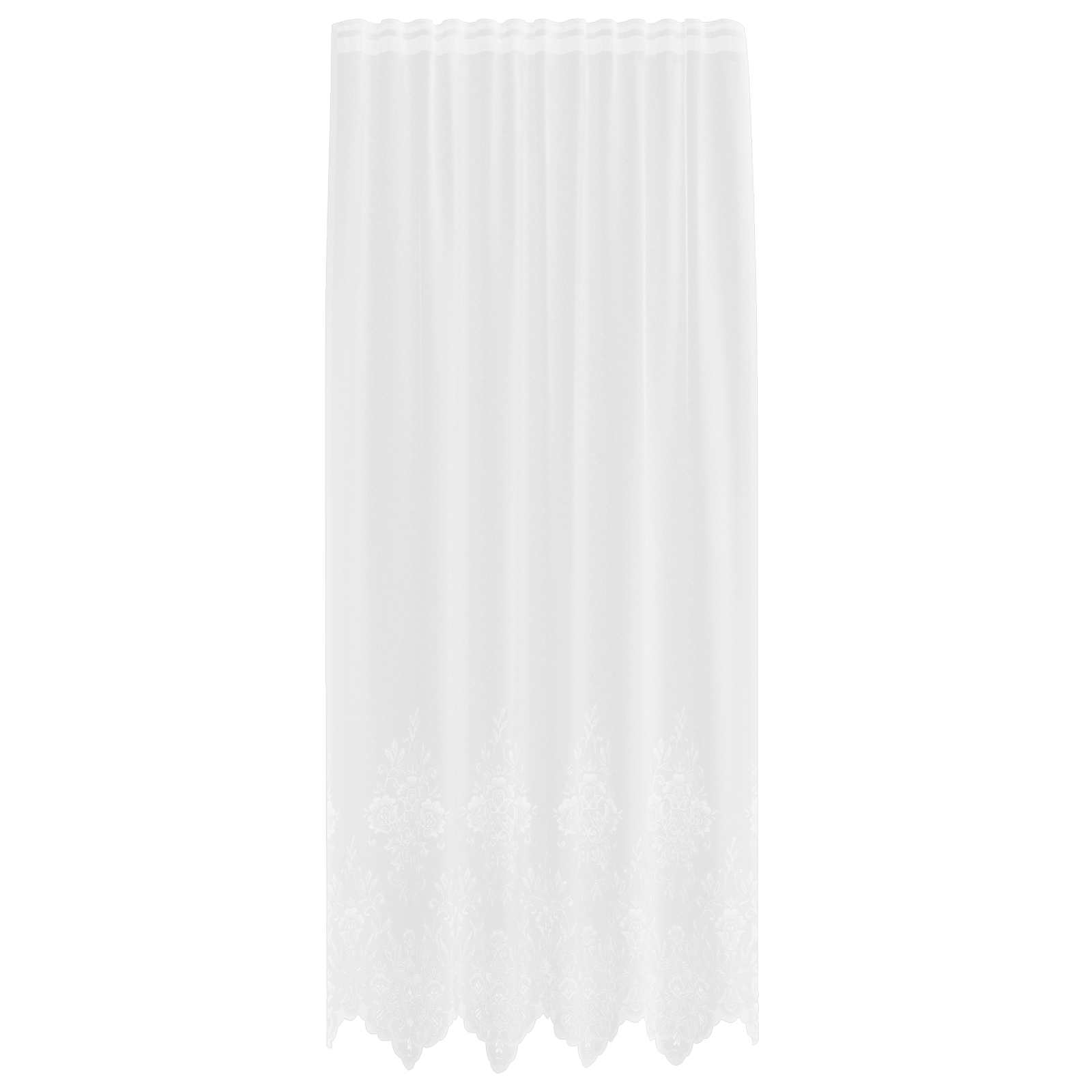 Kantgordijn met gordijnen Bloemen Wit 200 x 150 cm Polyester