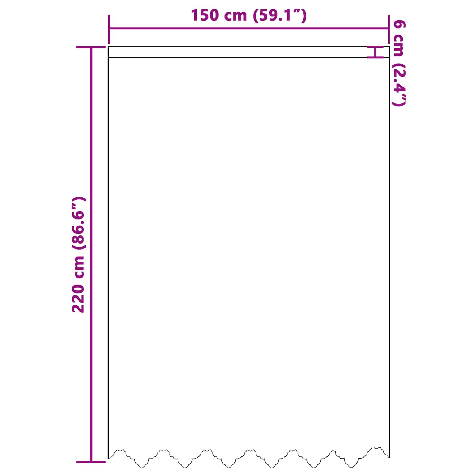 Kantgordijn met gordijnen Bloemen Wit 220x150cm Polyester
