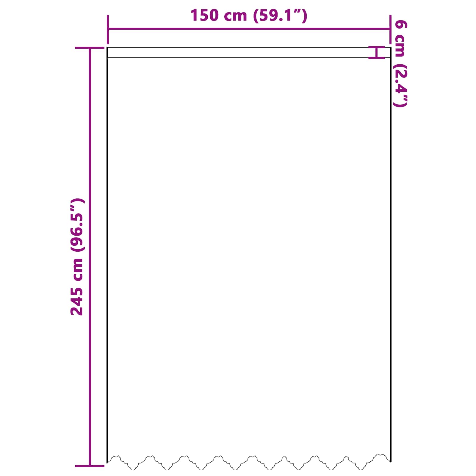 Kantgordijn met gordijnen Bloemen Wit 245x150cm Polyester