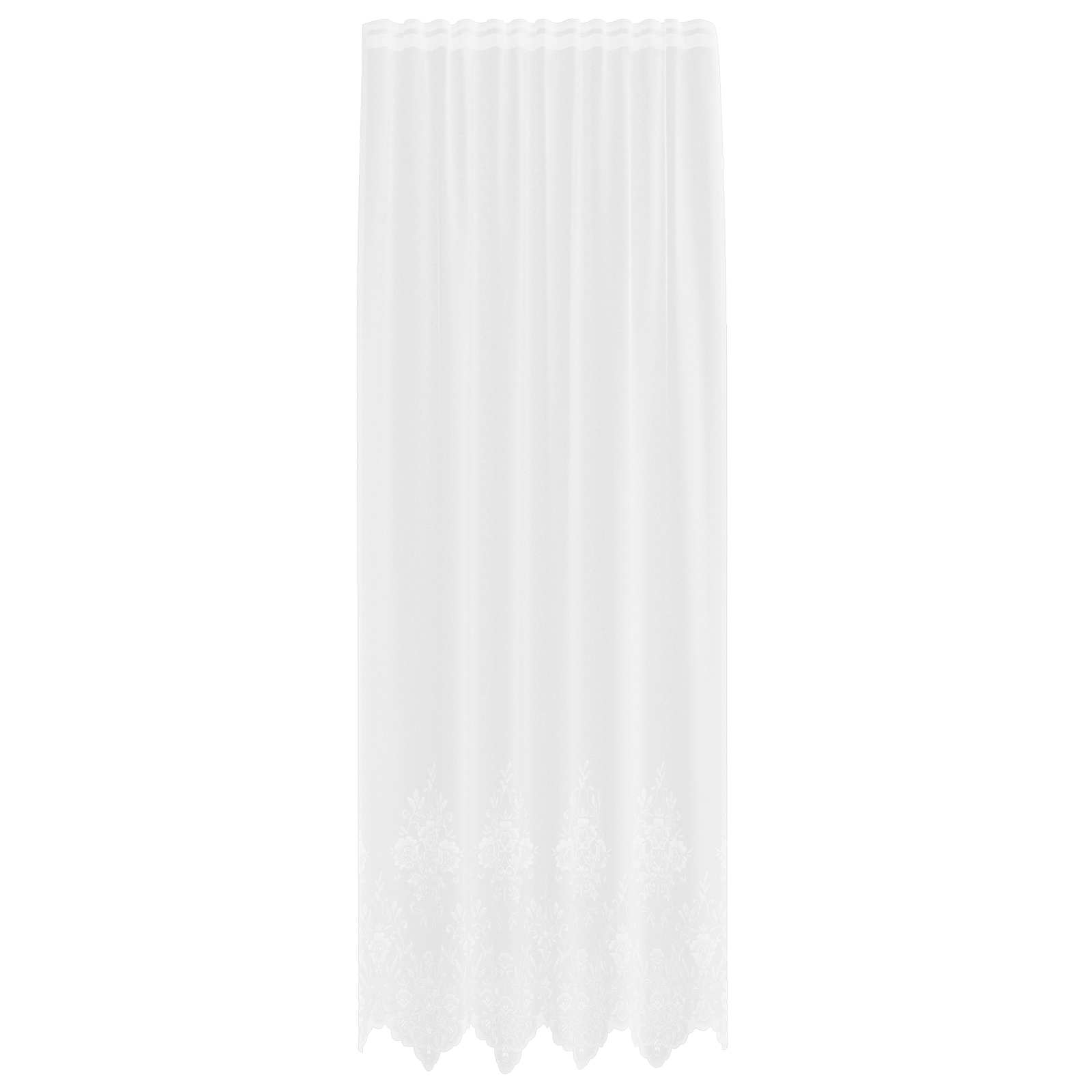 Kantgordijn met gordijnen Bloemen Wit 280 x 150 cm Polyester