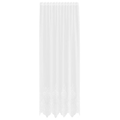 Kantgordijn met gordijnen Bloemen Wit 300 x 150 cm Polyester