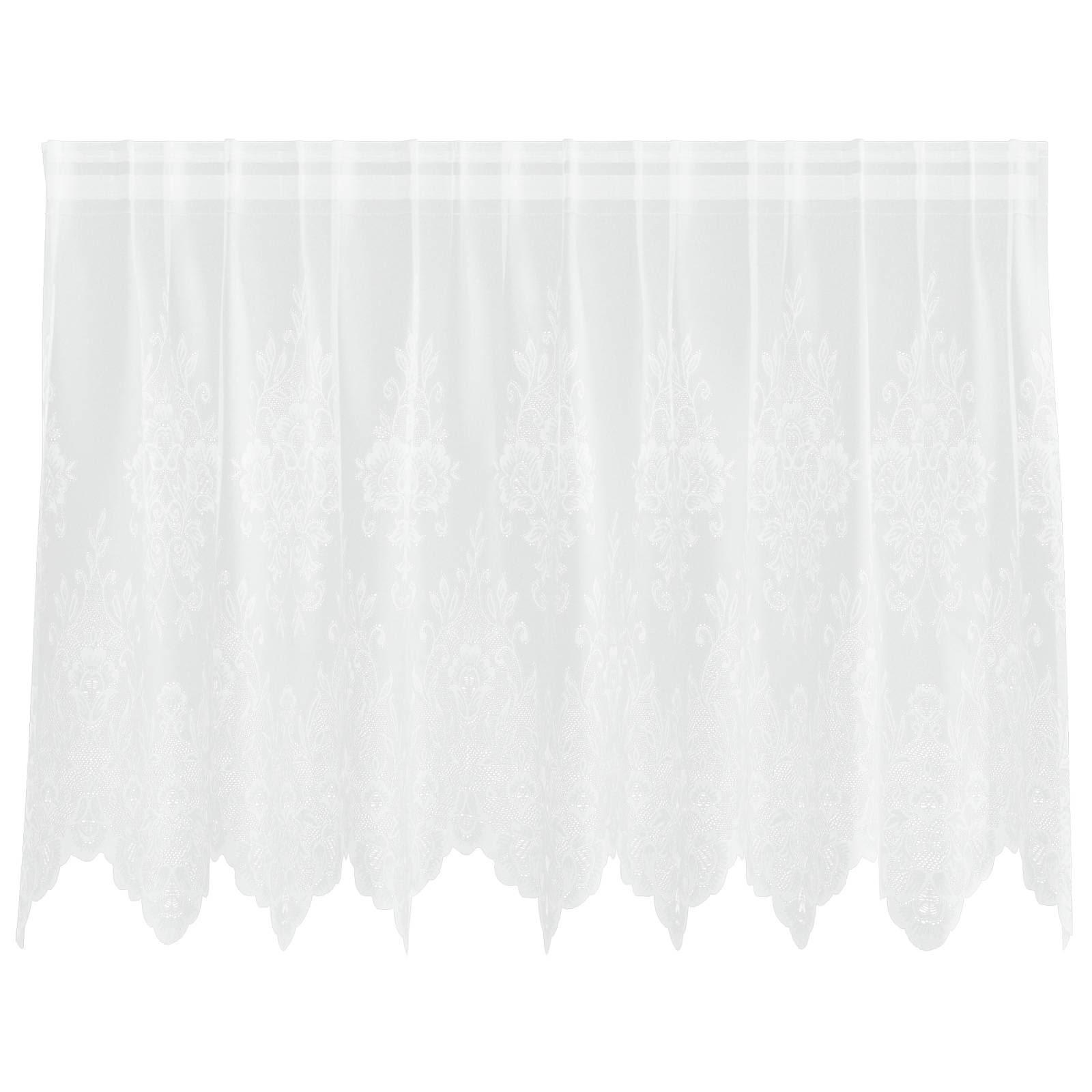 Kantgordijn met gordijnen Bloemen Wit 100 x 200 cm Polyester