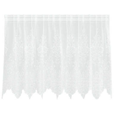 Kantgordijn met gordijnen Bloemen Wit 100 x 200 cm Polyester