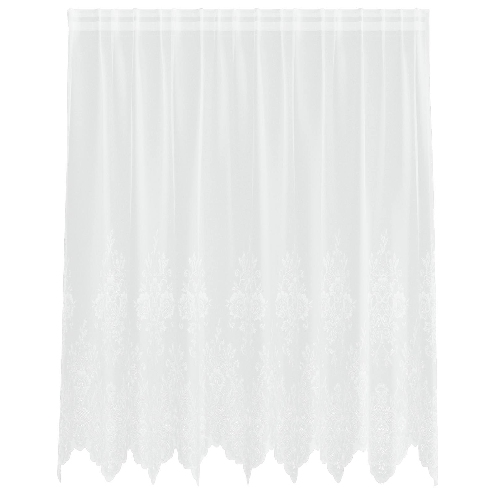 Kantgordijn met gordijnen Bloemen Wit 160 x 200 cm Polyester