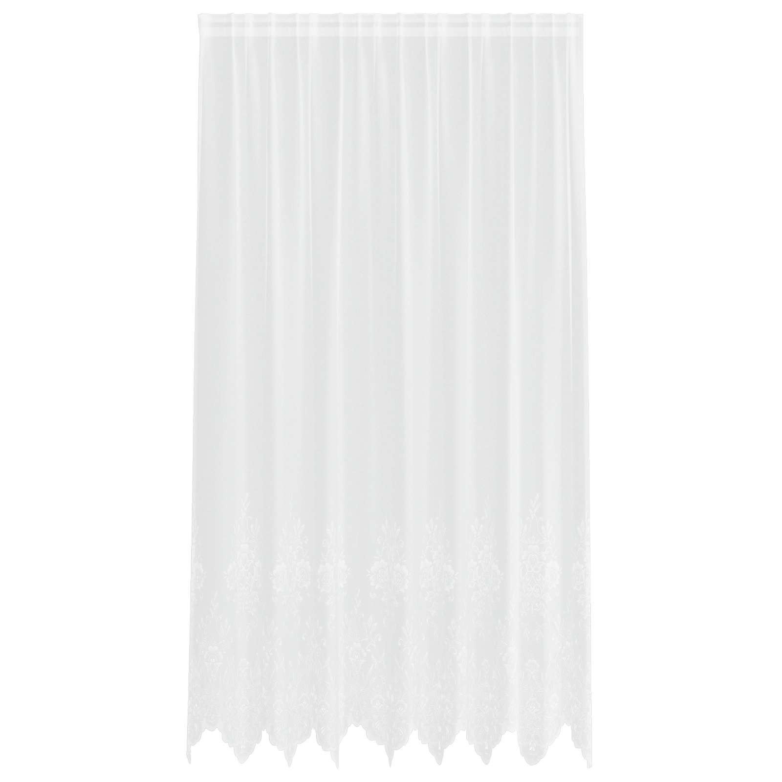 Kantgordijn met gordijnen Bloemen Wit 245 x 200 cm Polyester