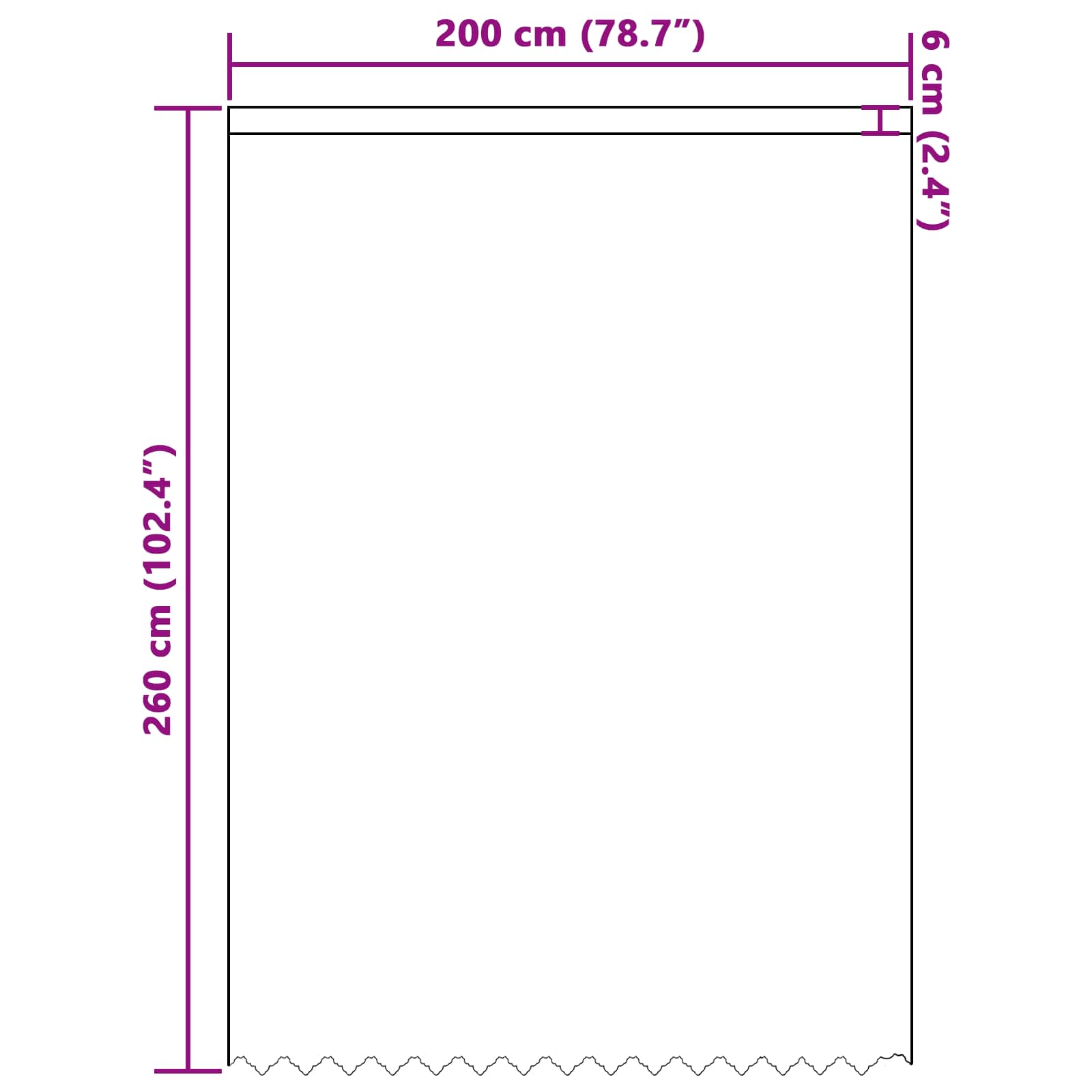 Kantgordijn met gordijnen Bloemen Wit 260x200cm Polyester