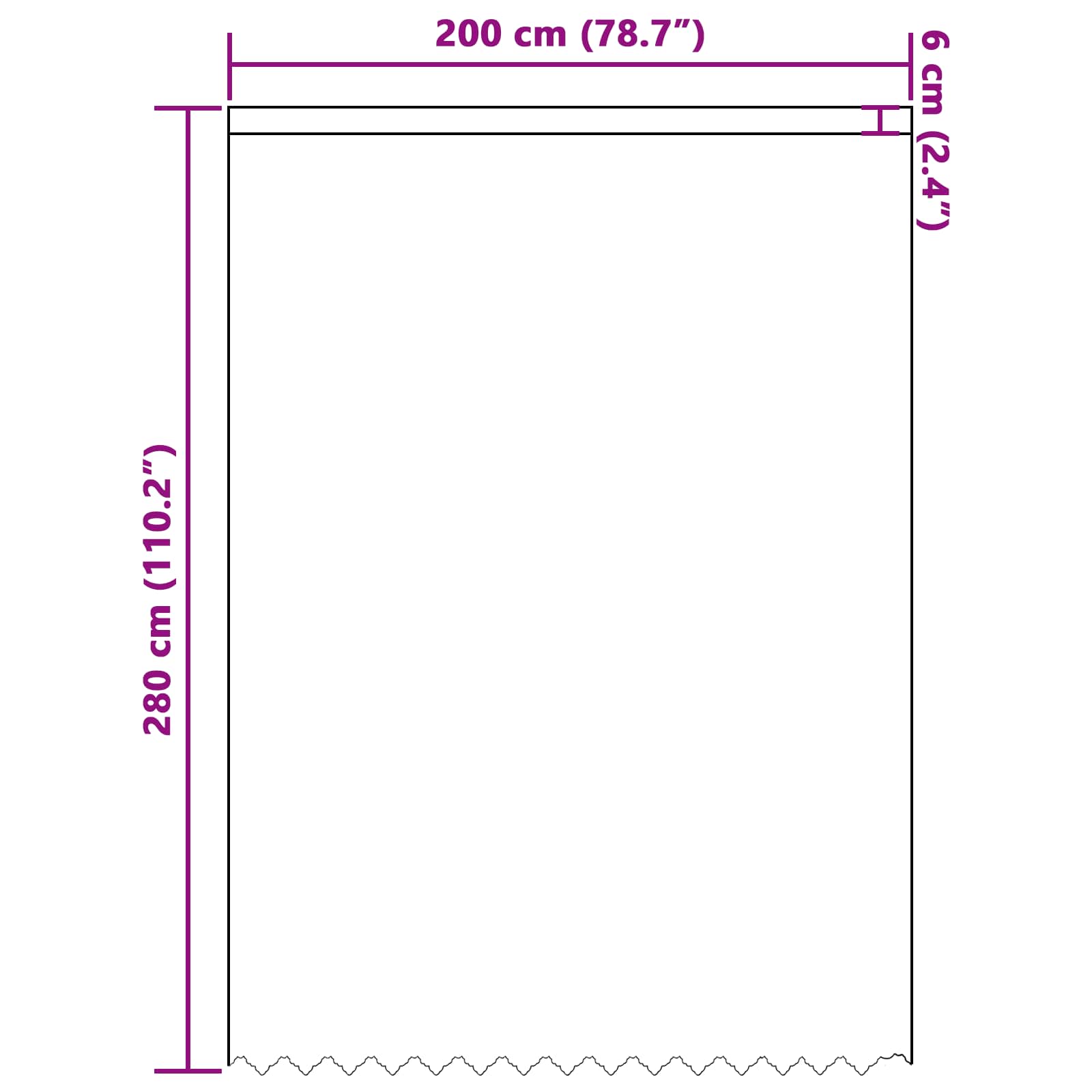 Kantgordijn met gordijnen Bloemen Wit 280 x 200 cm Polyester