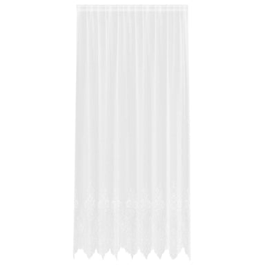 Kantgordijn met gordijnen Bloemen Wit 300 x 200 cm Polyester