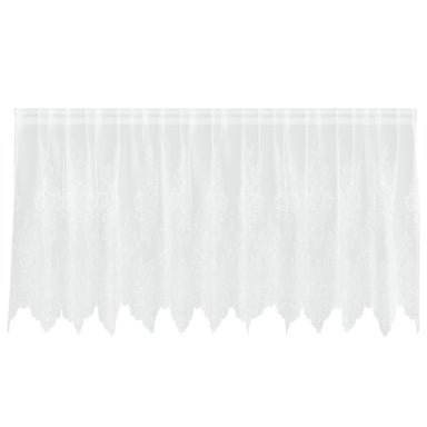 Kantgordijn met gordijnen Bloemen Wit 100 x 300 cm Polyester