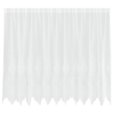 Kantgordijn met gordijnen Bloemen Wit 140 x 300 cm Polyester