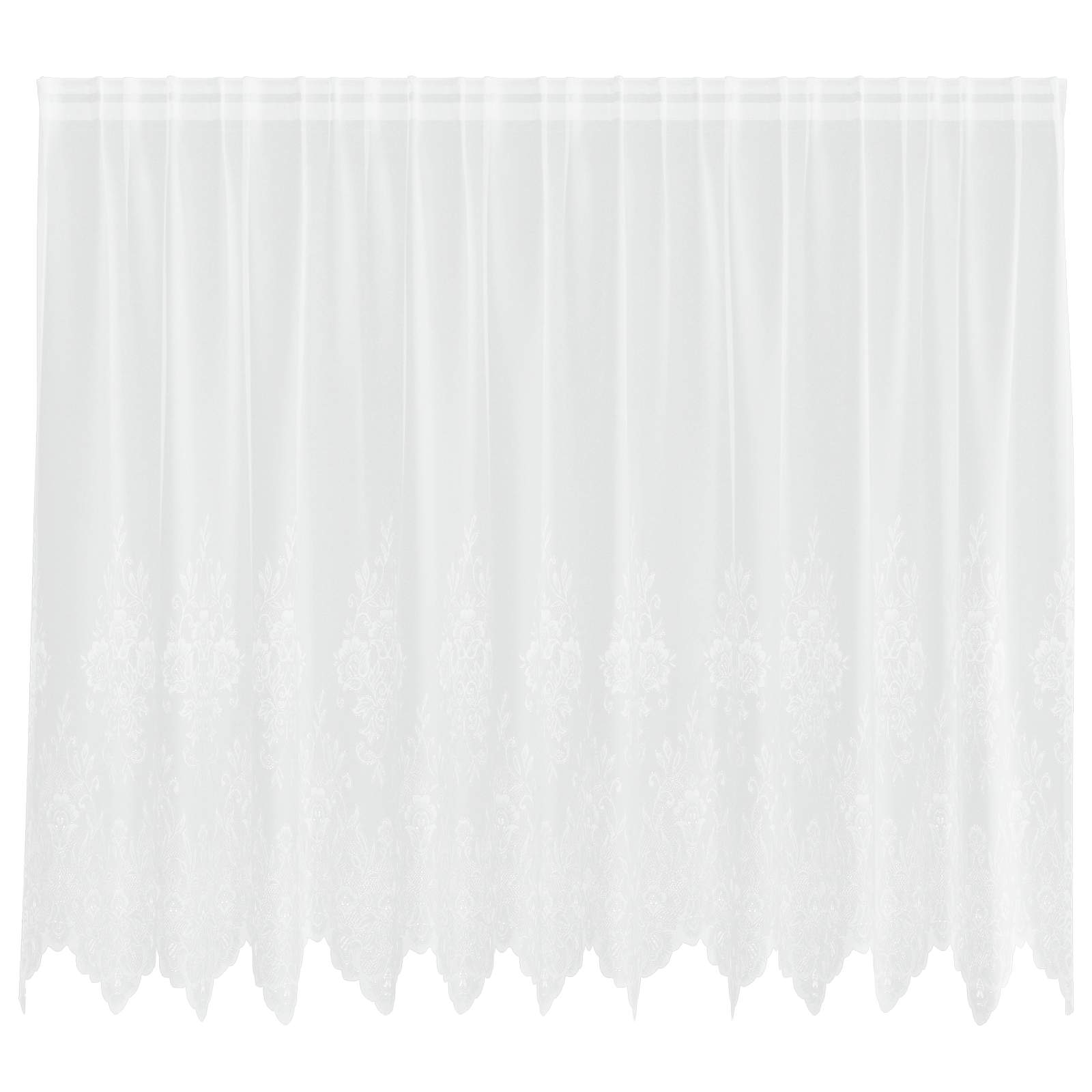 Kantgordijn met gordijnen Bloemen Wit 160 x 300 cm Polyester