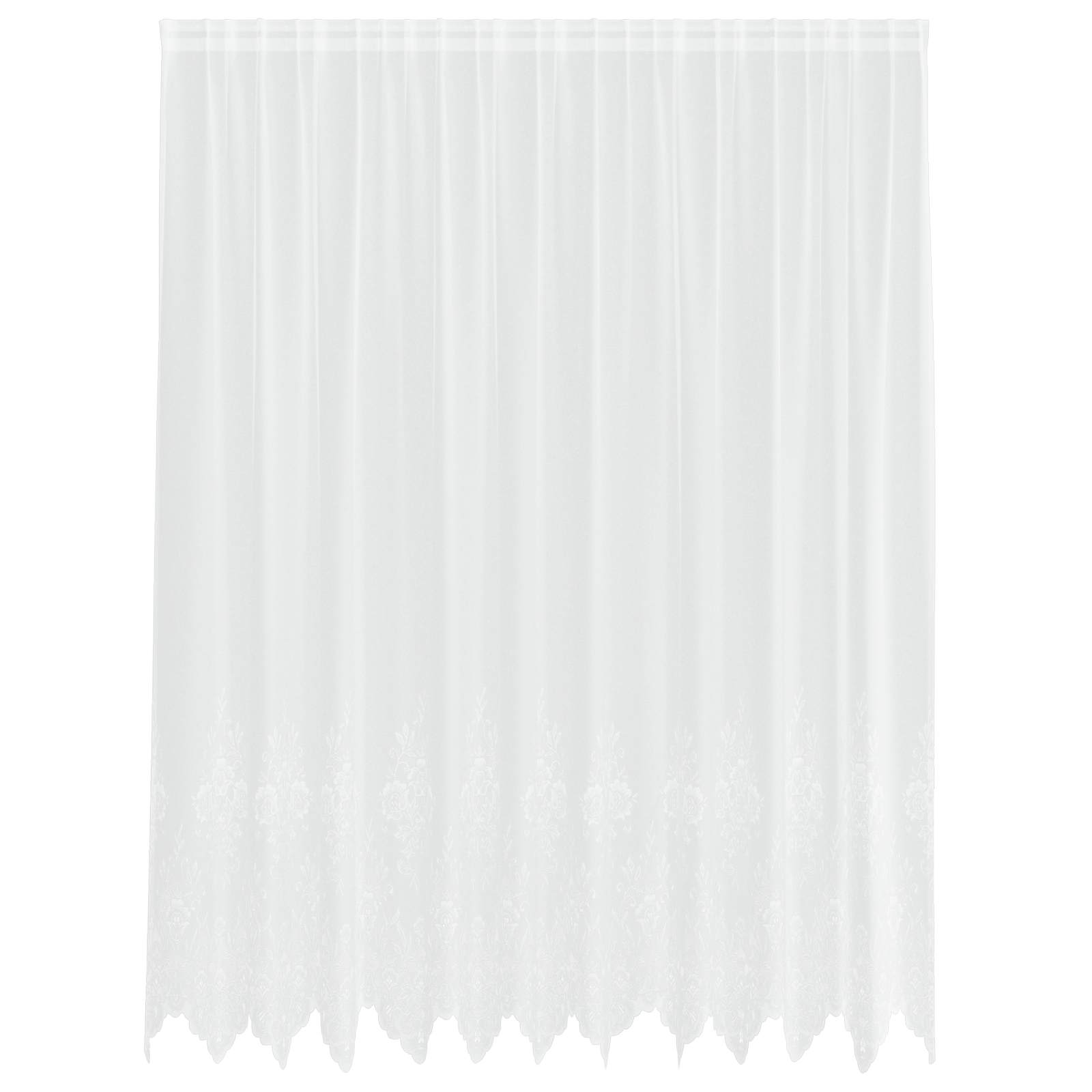 Kantgordijn met gordijnen Bloemen Wit 245x300cm Polyester