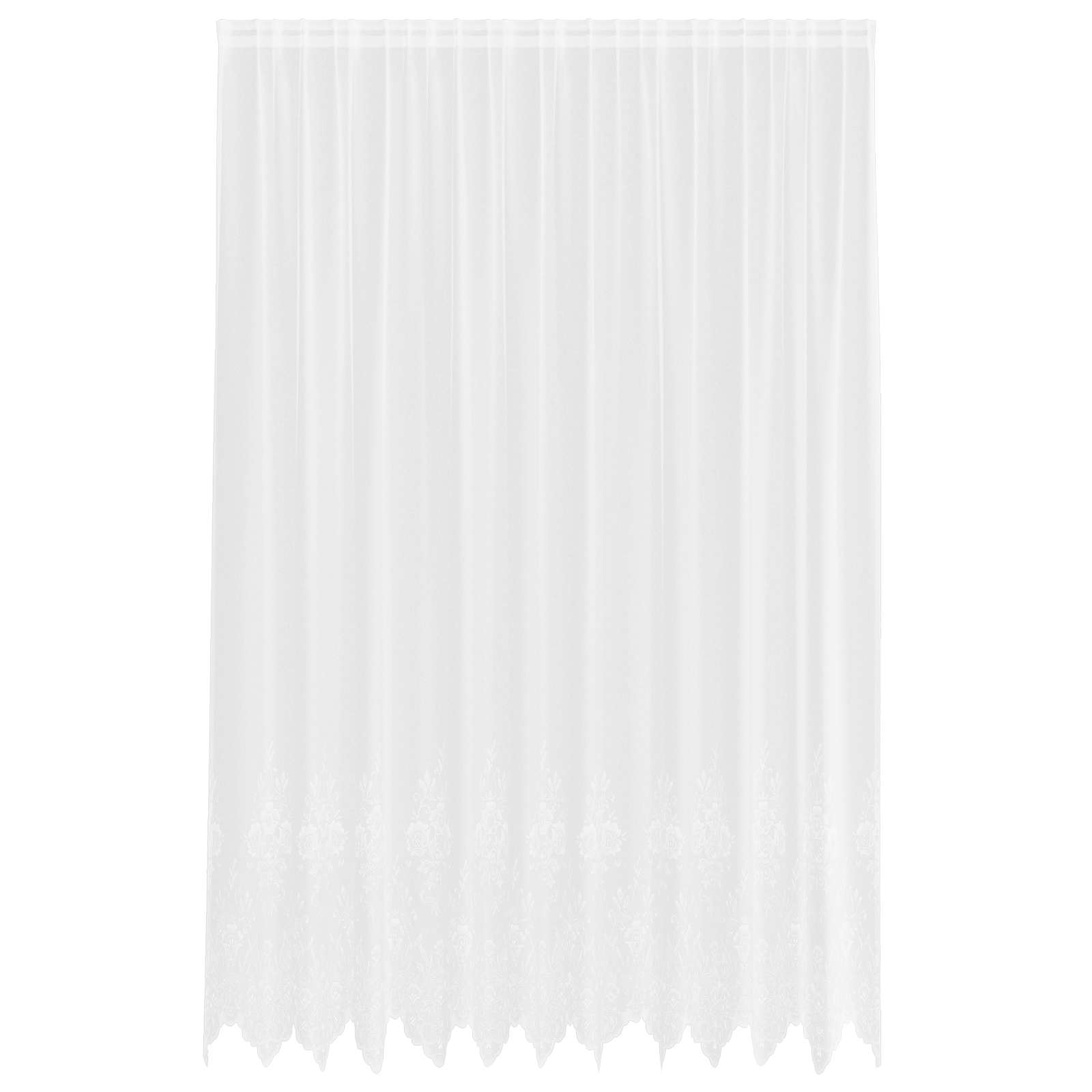 Kantgordijn met gordijnen Bloemen Wit 260 x 300 cm Polyester