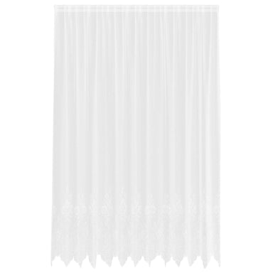 Kantgordijn met gordijnen Bloemen Wit 300 x 300 cm Polyester