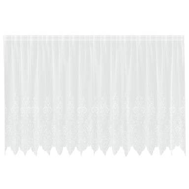 Kantgordijn met gordijnen Bloemen Wit 160 x 400 cm Polyester