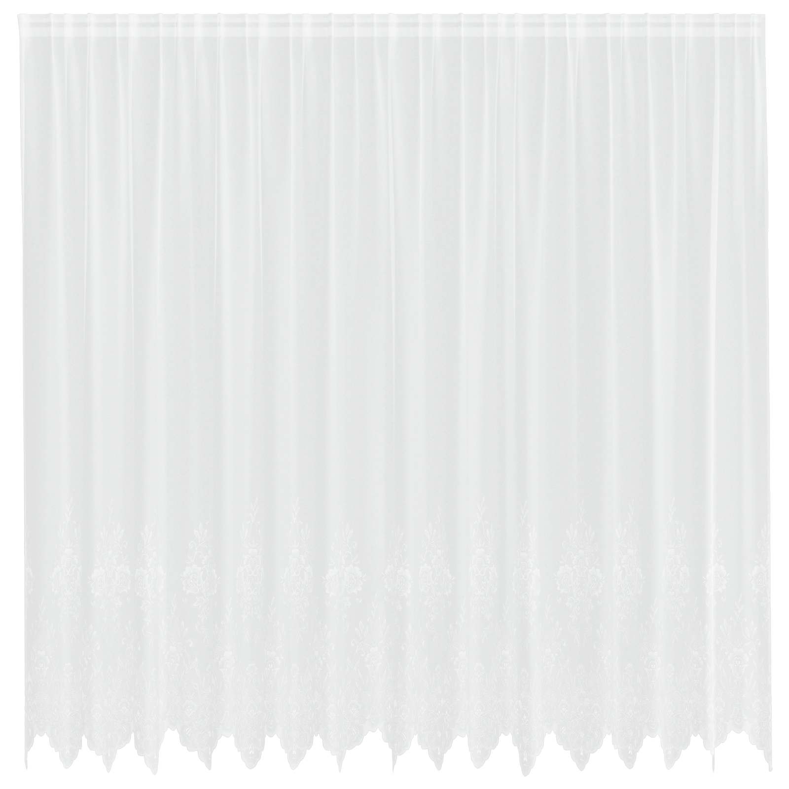 Kantgordijn met gordijnen Bloemen Wit 200 x 400 cm Polyester