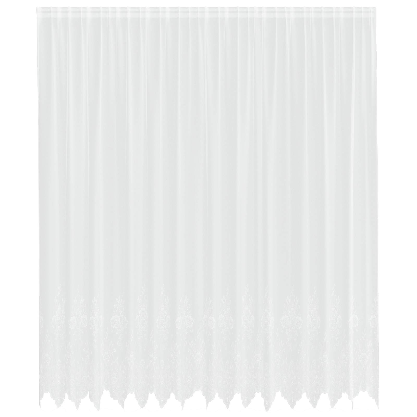 Kantgordijn met gordijnen Bloemen Wit 260 x 400 cm Polyester