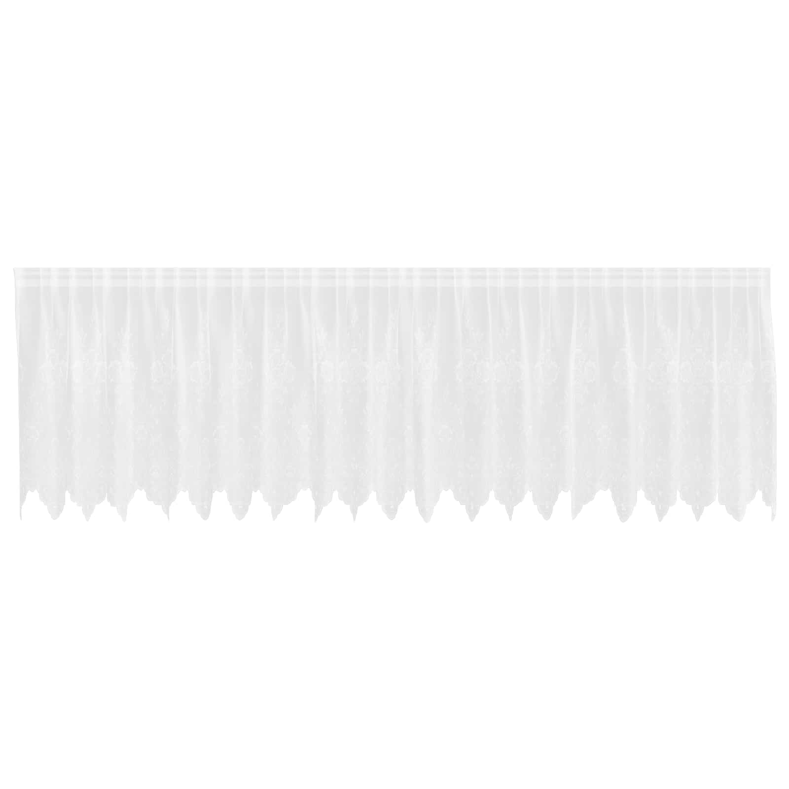 Kantgordijn met gordijnen Bloemen Wit 120 x 500 cm Polyester