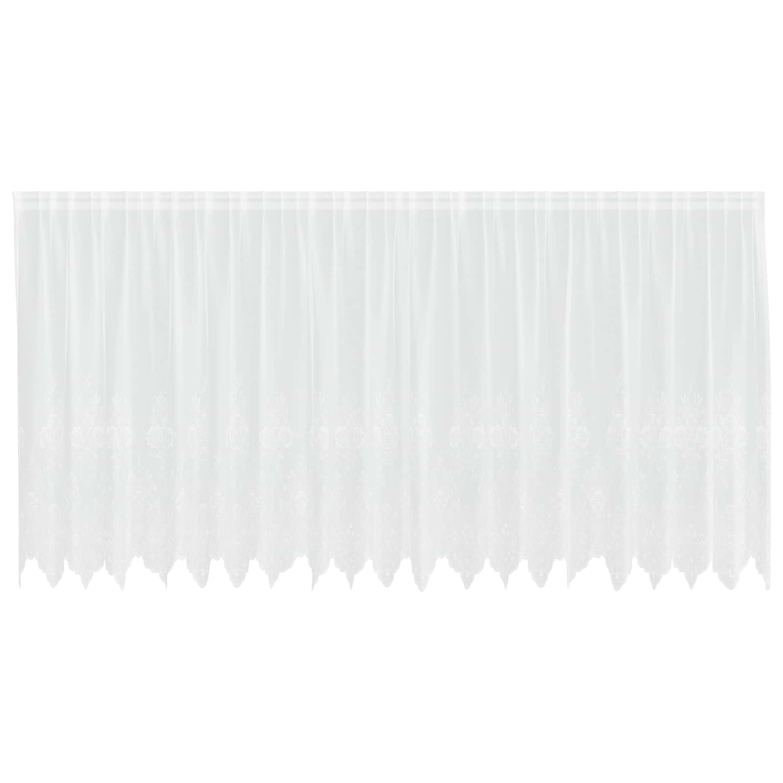 Kantgordijn met gordijnen Bloemen Wit 140 x 500 cm Polyester
