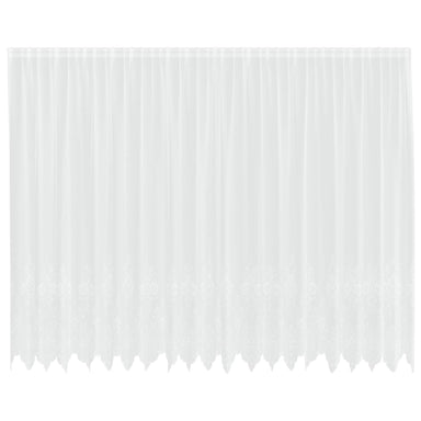 Kantgordijn met gordijnen Bloemen Wit 220 x 500 cm Polyester