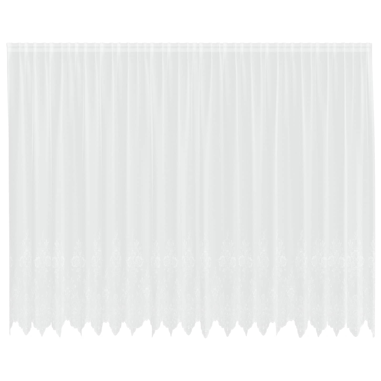 Kantgordijn met gordijnen Bloemen Wit 240 x 500 cm Polyester