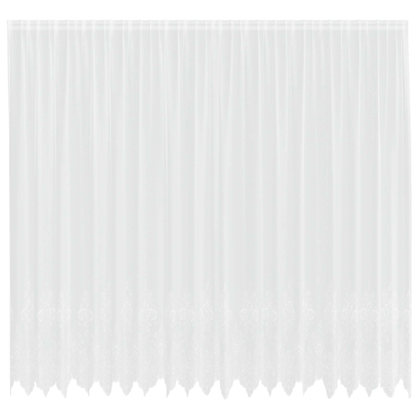 Kantgordijn met gordijnen Bloemen Wit 280 x 500 cm Polyester