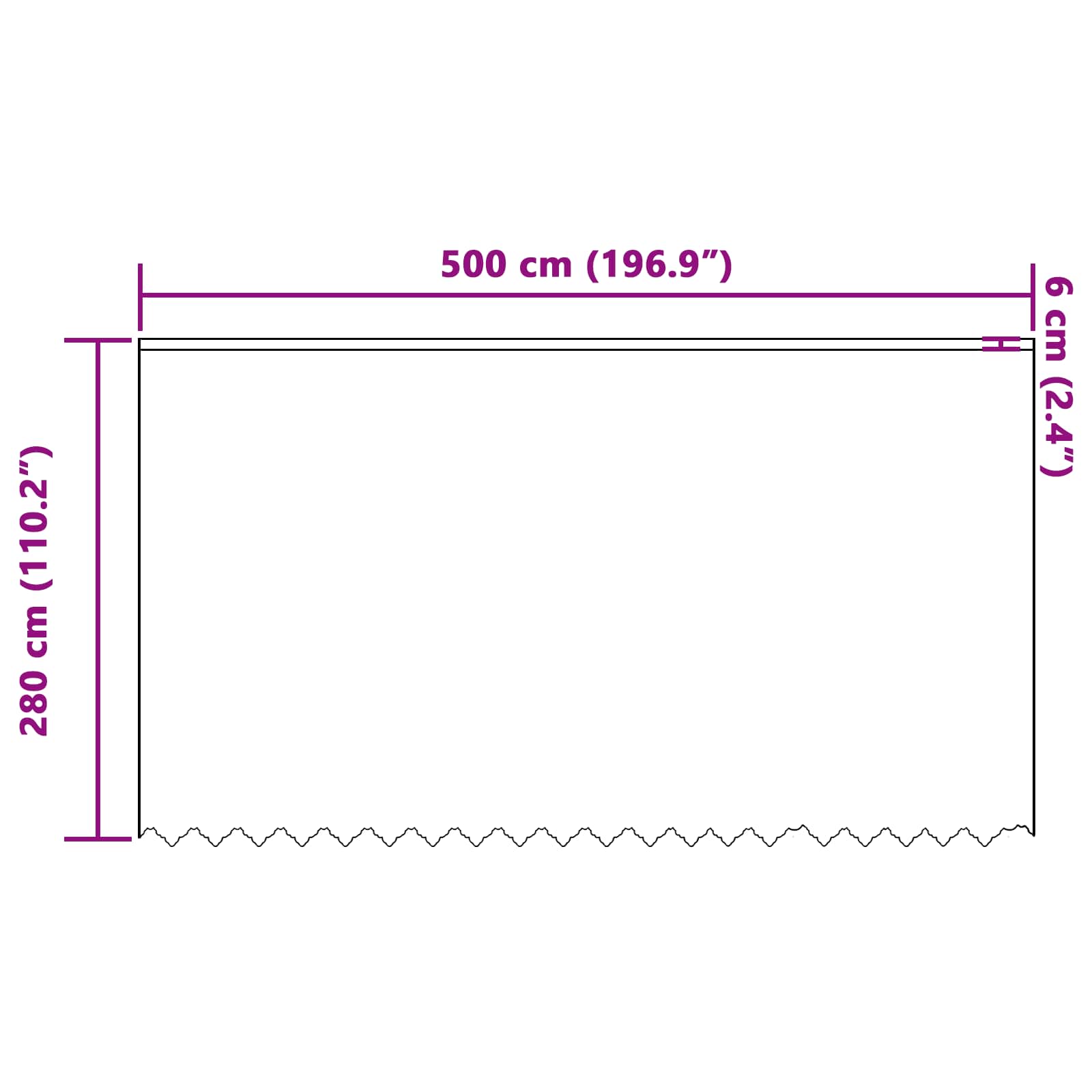 Kantgordijn met gordijnen Bloemen Wit 280 x 500 cm Polyester