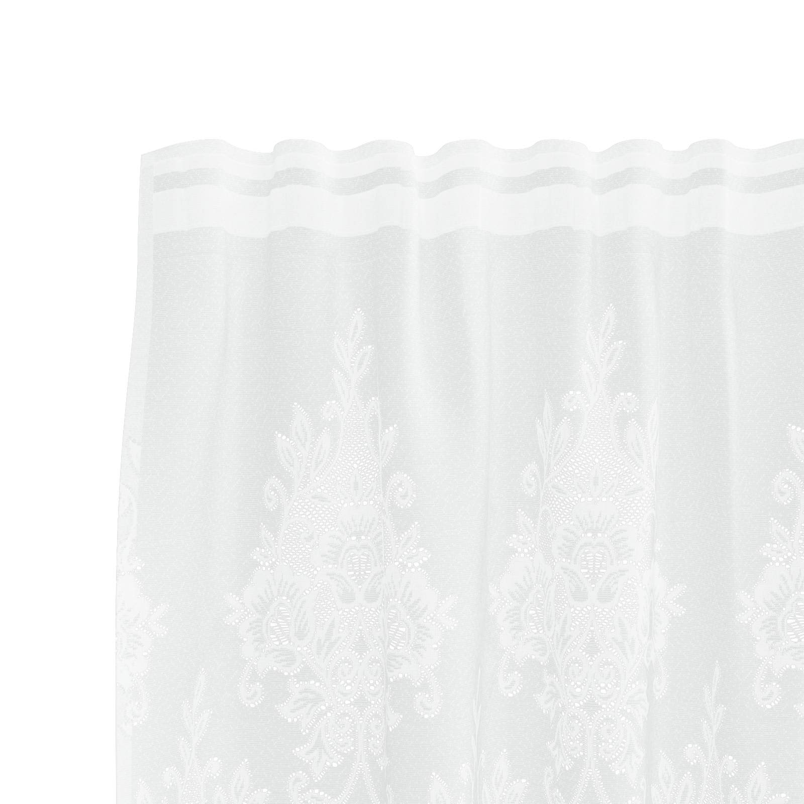 Kantgordijn met gordijnen Bloemen Wit 300 x 600 cm Polyester