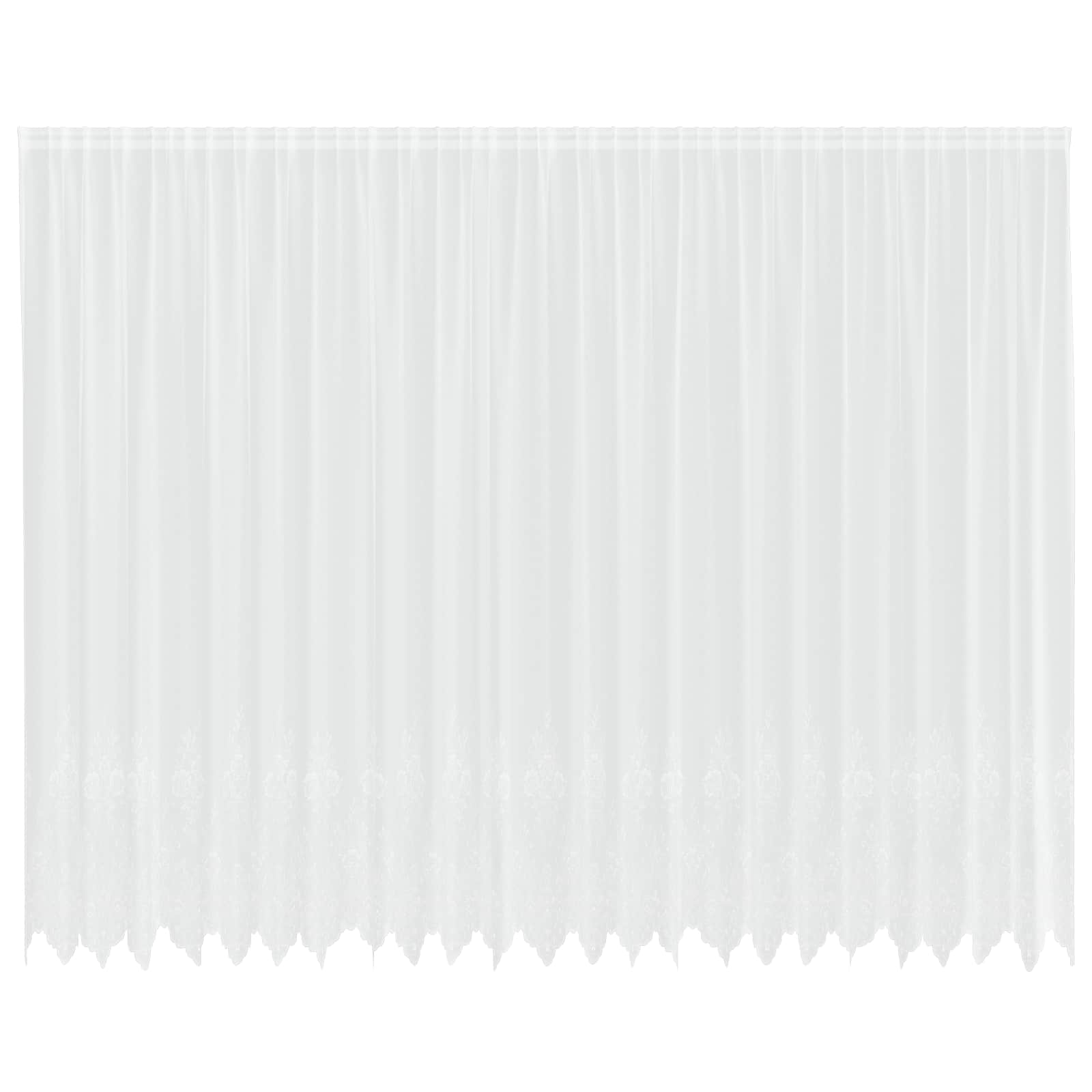 Kantgordijn met gordijnen Bloemen Wit 300 x 600 cm Polyester