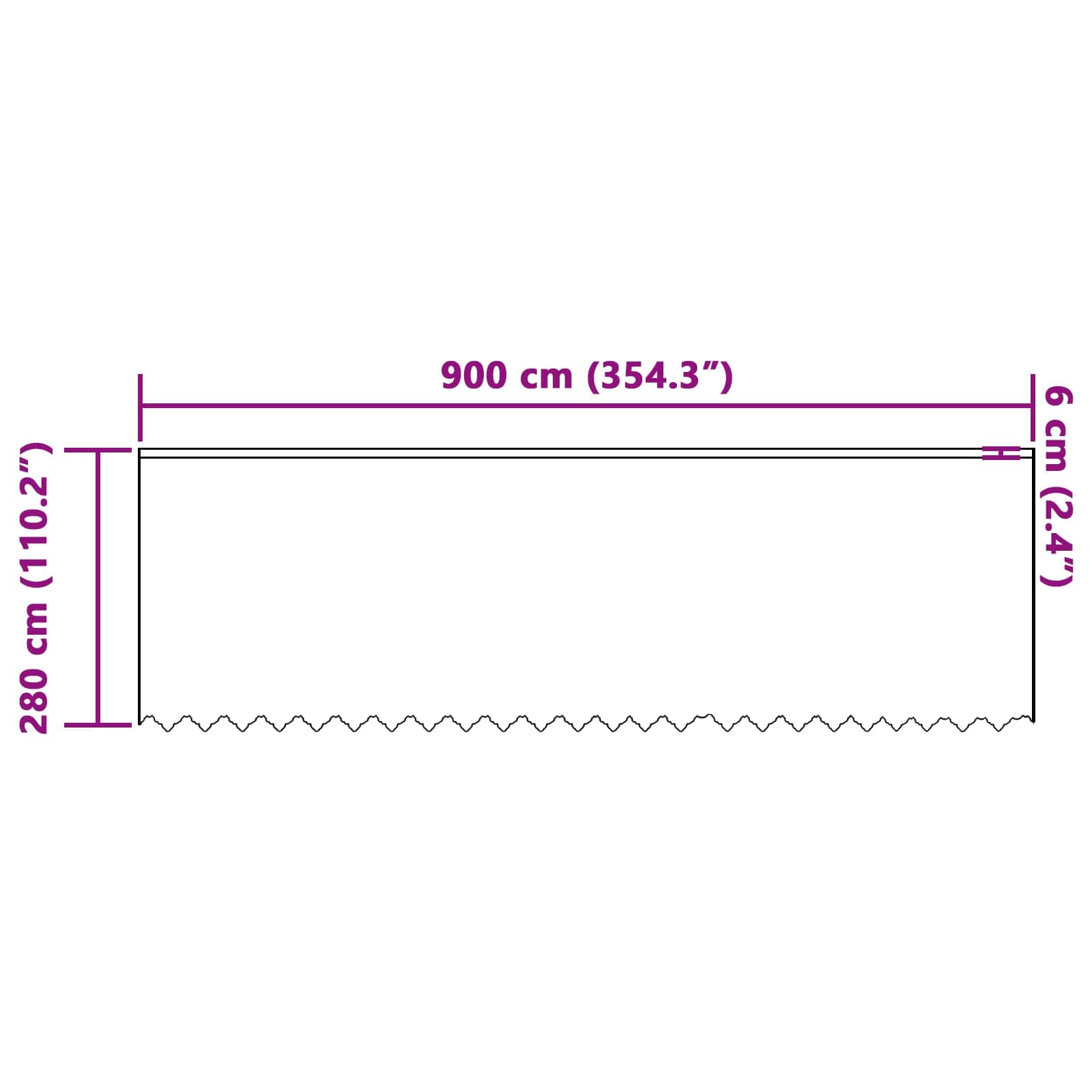 Kantgordijn met gordijnen Bloemen Wit 280 x 900 cm Polyester