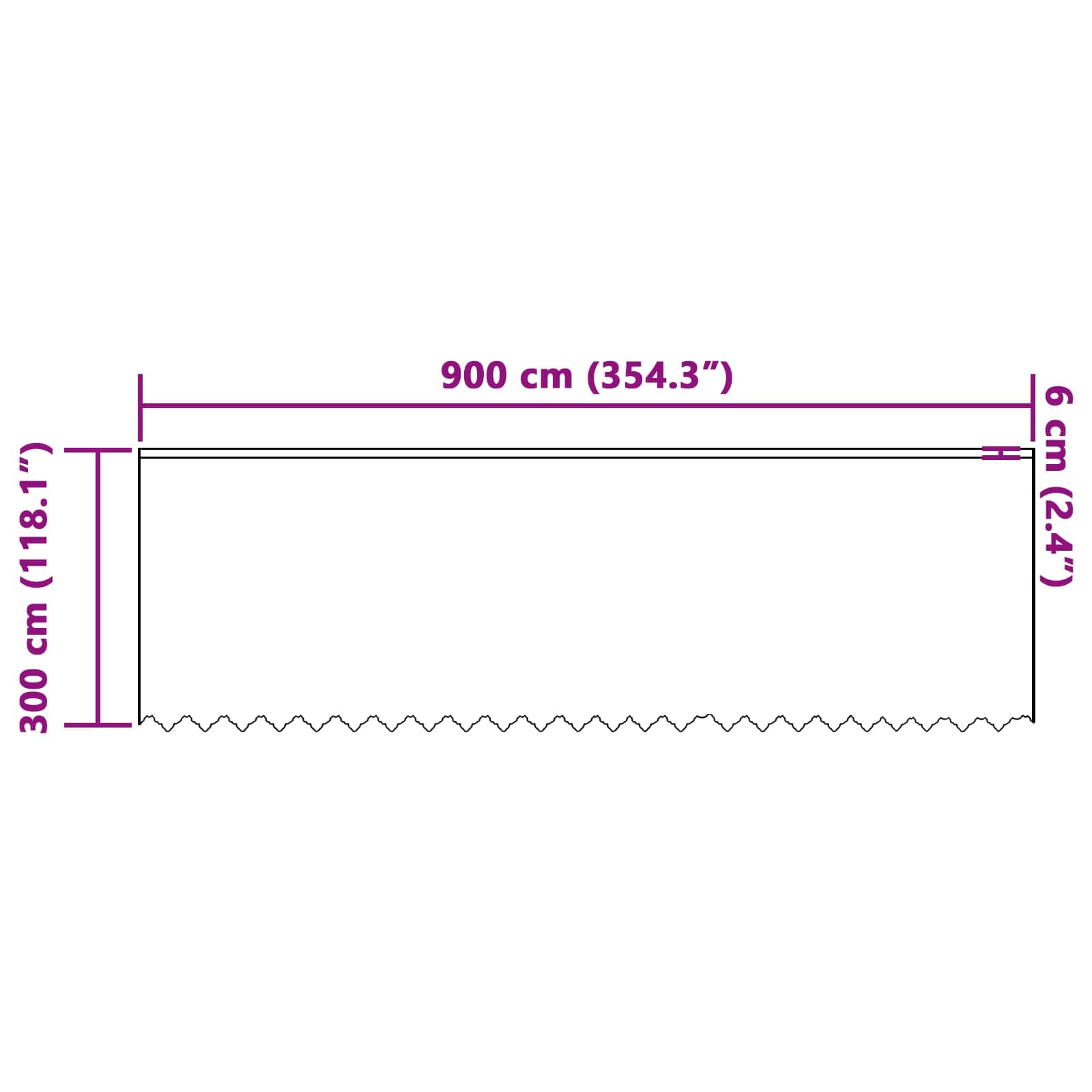 Kantgordijn met gordijnen Bloemen Wit 300 x 900 cm Polyester